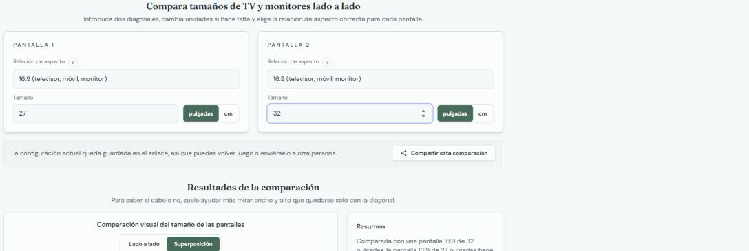 Introduce los dos tamaños reales