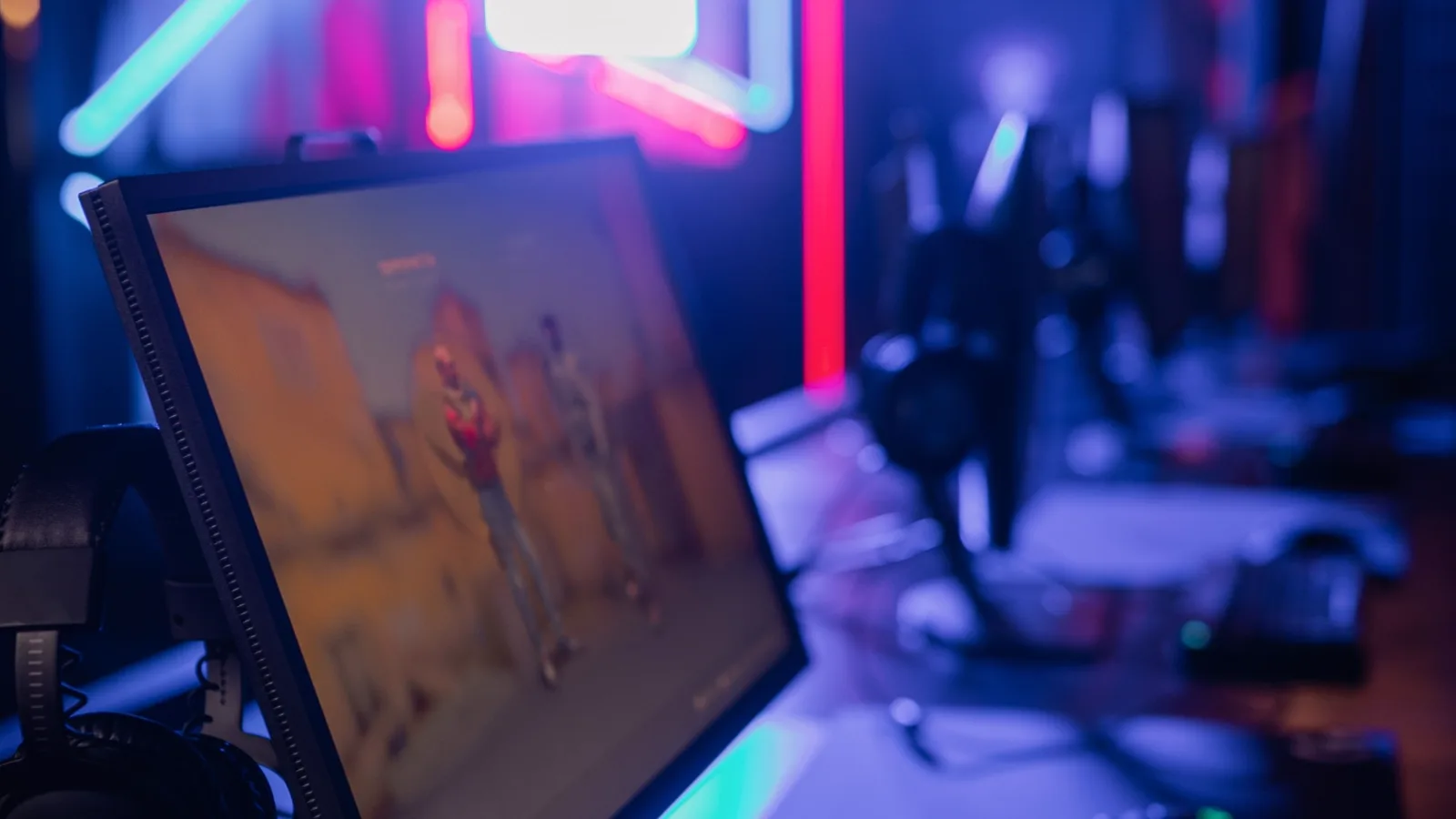 Gaming-Setup zum Vergleich von Auflösung, Hz und Bewegungsschärfe